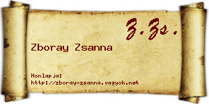 Zboray Zsanna névjegykártya